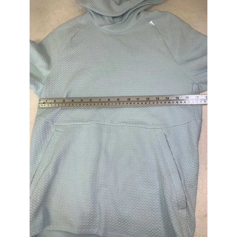 Lululemon Mens At Ease Hoodie Light Blue Textured Waffle Knit Pullover XS